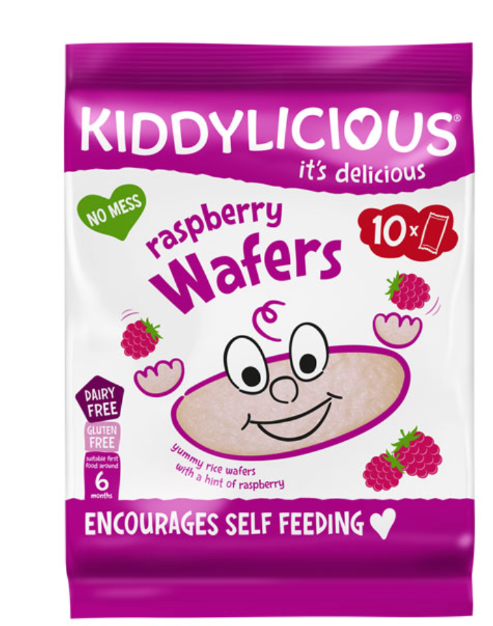 Kiddylicious Wafers Raspberry - 10 (twin) Pack