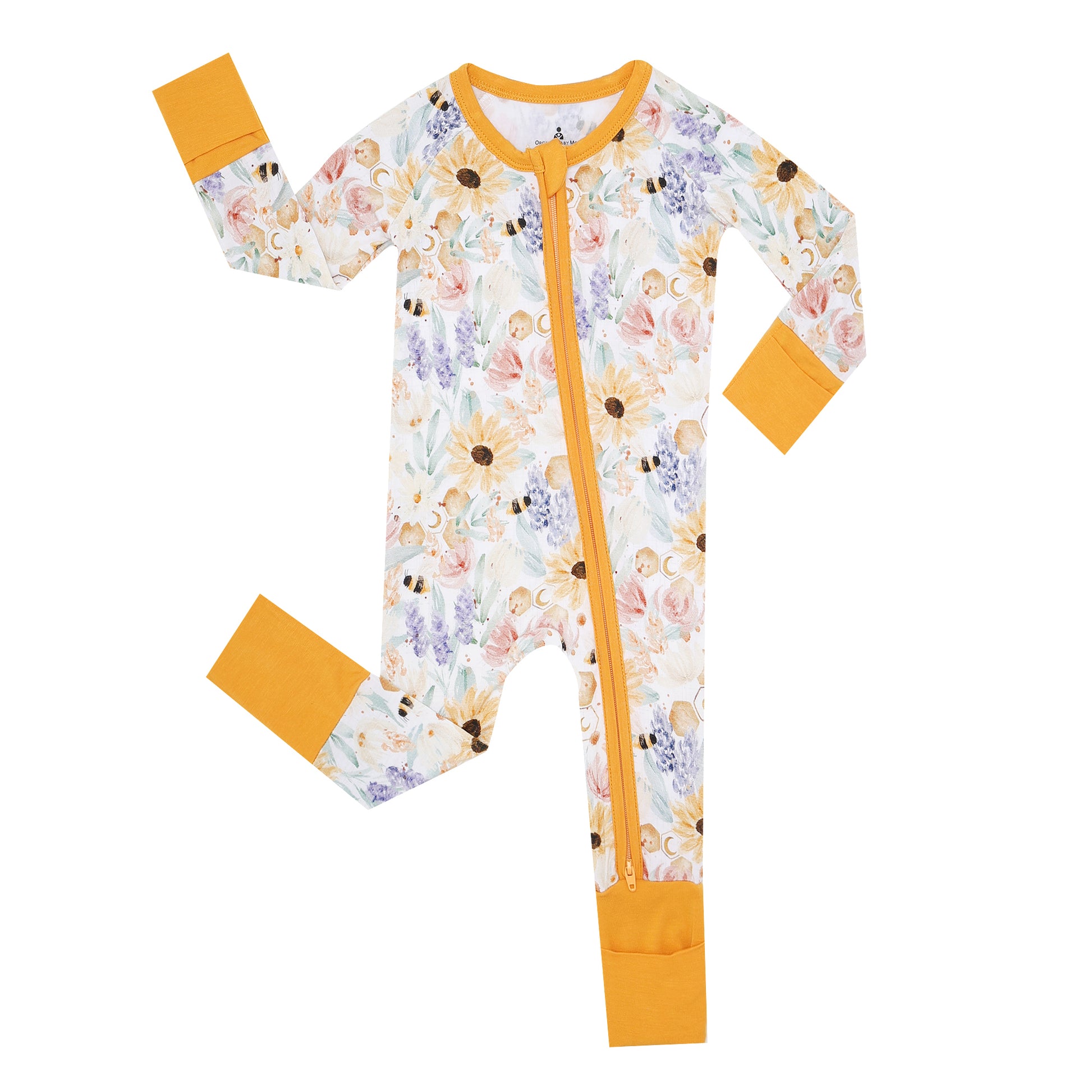 Floral Bicycle Bamboo Zipper Pajama, MILKBARN Kids