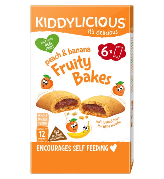 Kiddylicious Fruity Bakes Peach & banana. 12 months+ multipack