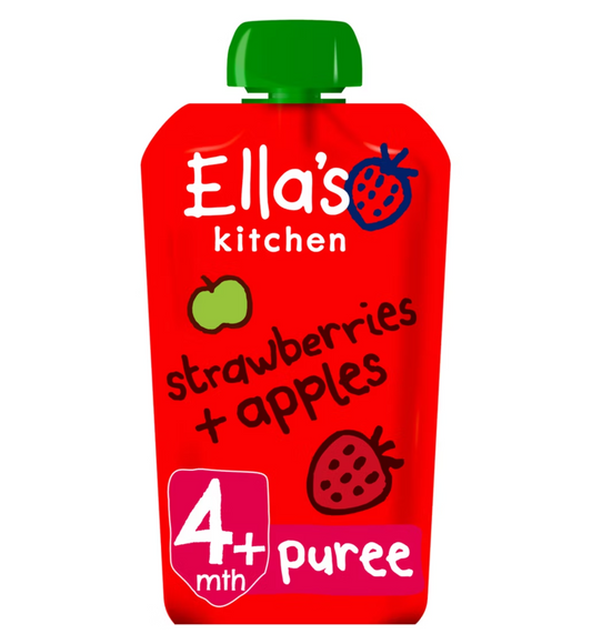 Ella's Kitchen Organic Strawberries and Apples Baby Food Pouch 4+ Months 120g