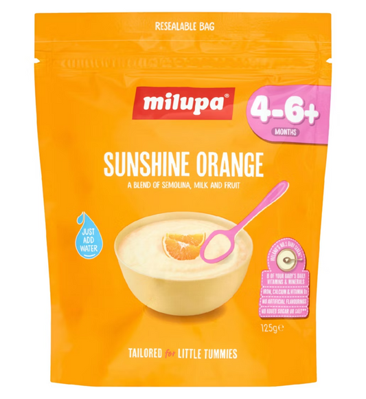 Milupa Sunshine Orange Baby Cereal 4-6+ Months 125g