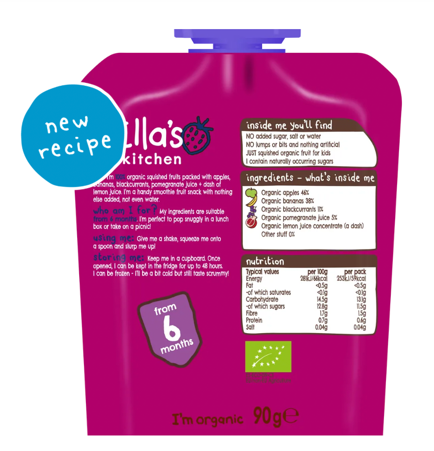 Ella's Kitchen the purple one smoothie fruit 90g